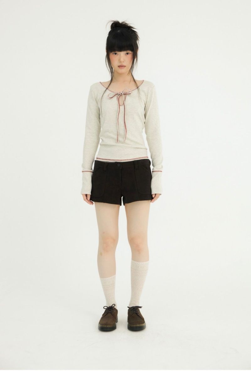STITCH RIBBON T OATMEAL