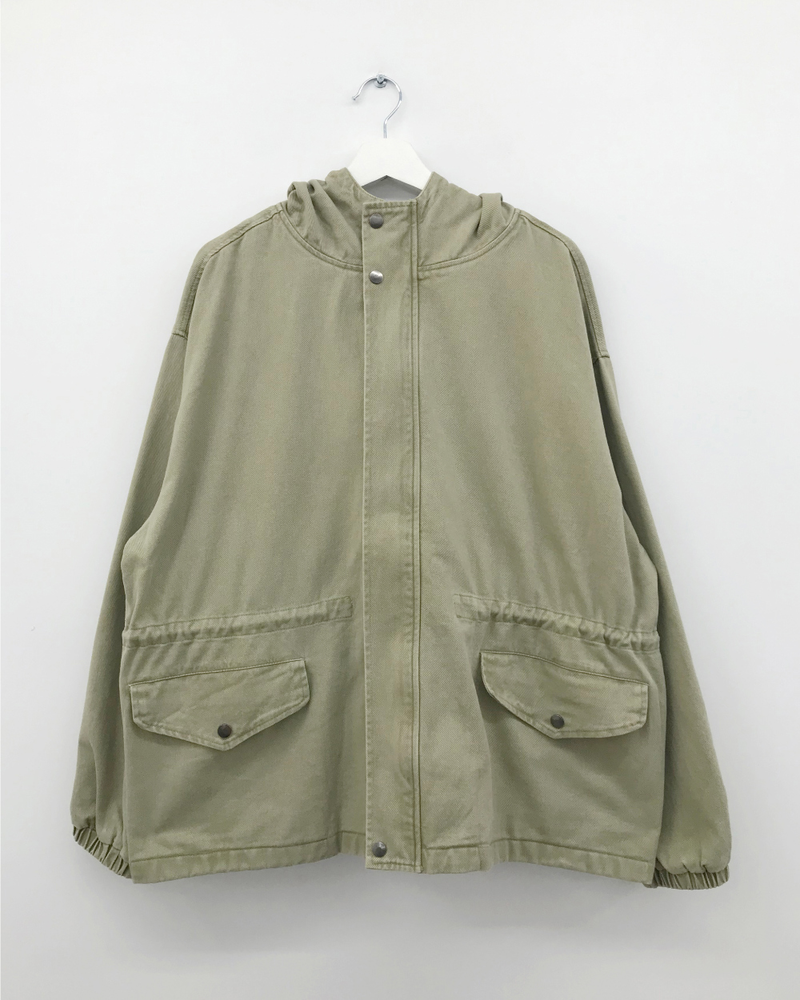 Morrow washed hooded field jacket (2color)
