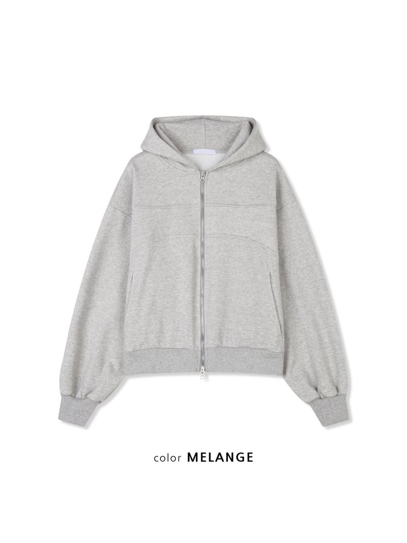 curved hood zip up(2colors)