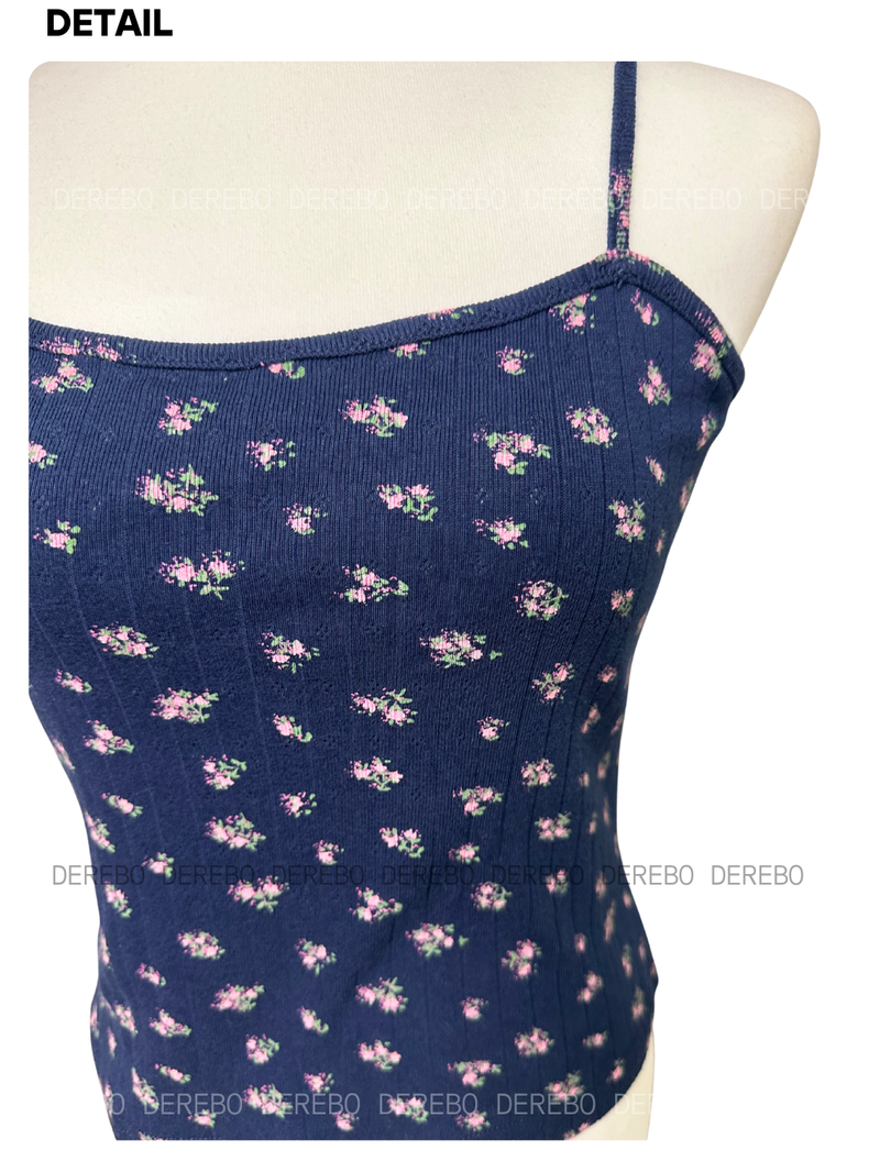 Lovely flower cardigan sleeveless two-piece set