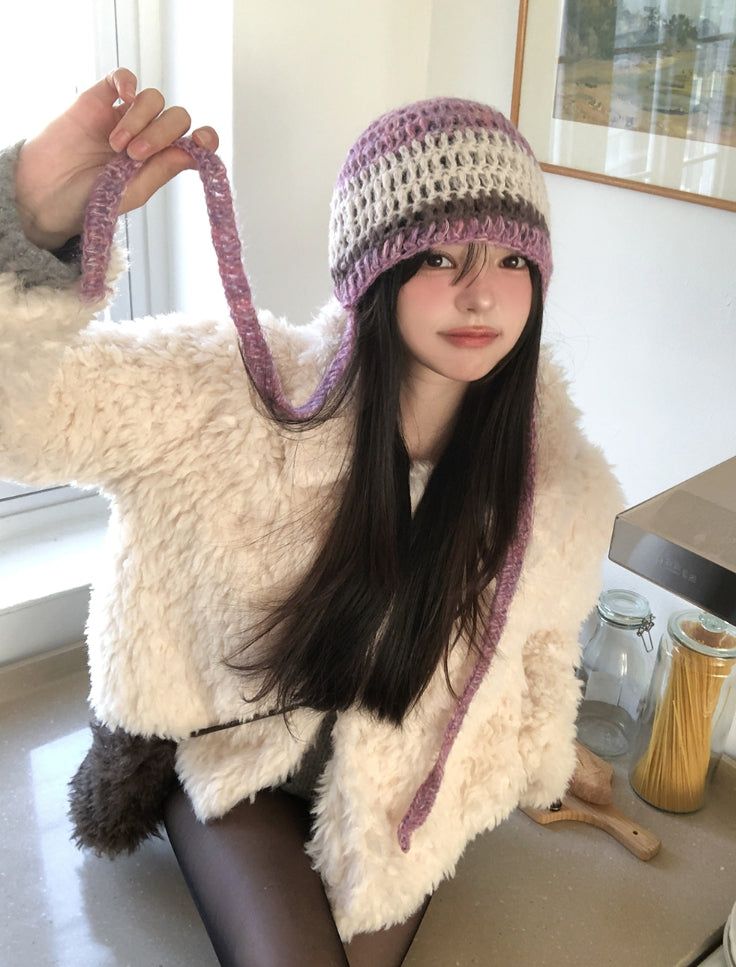 Dewy Mixed Earflap Beanie