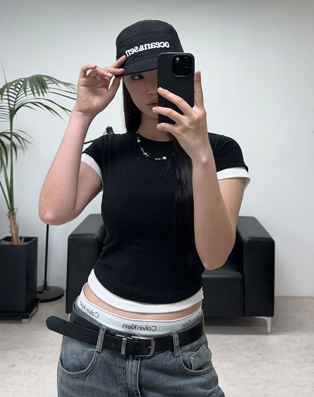 SATIIIZ（サティーズ）の「Riden layered crop top（Tops）」