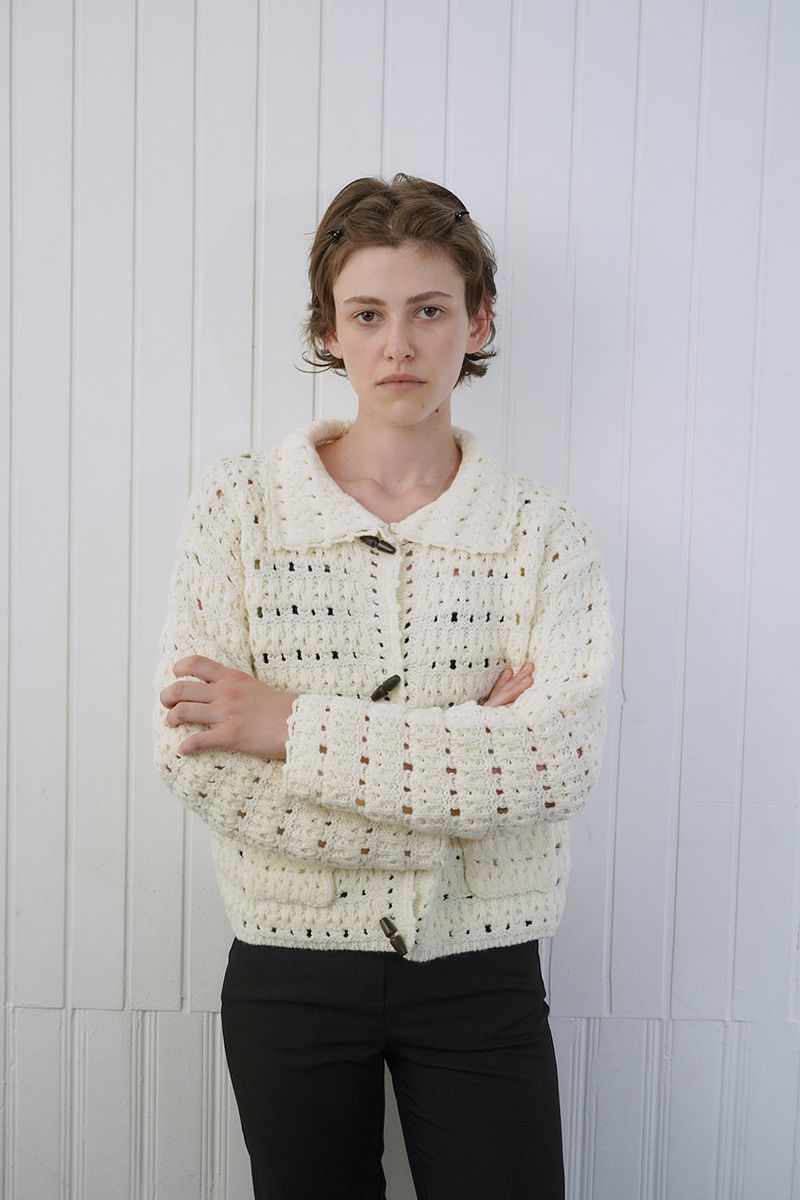 Loom crochet cardigan