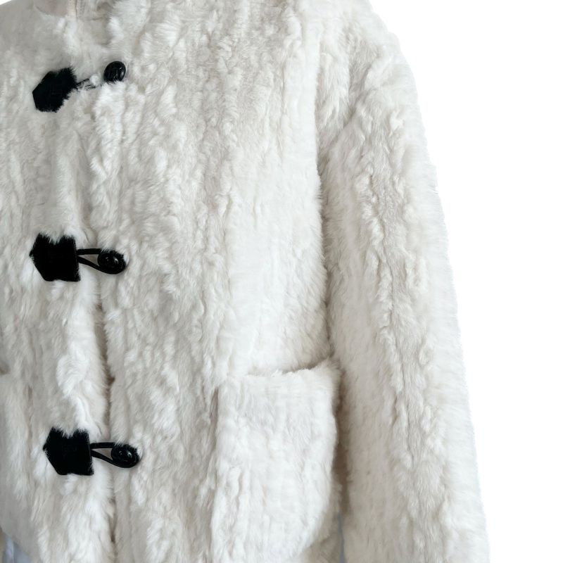 Coco Duffle High-Neck Short Fur Jacket