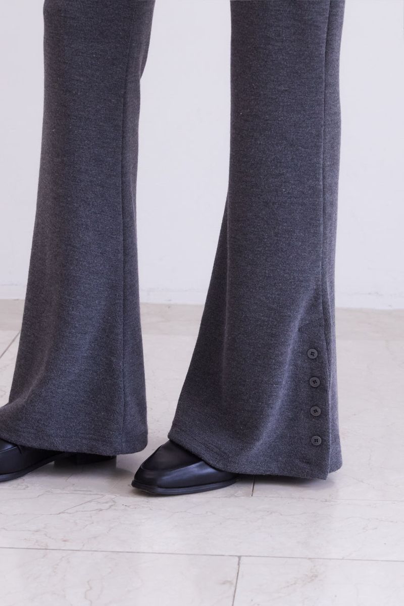 Classic slit Bootcut Pant (CHARCOAL)