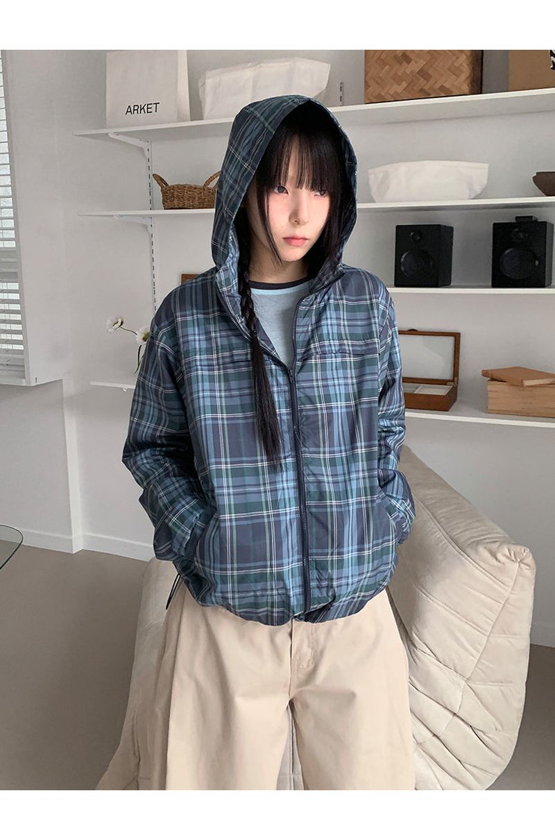 CHECK HOOD WIND JUMPER (3C)