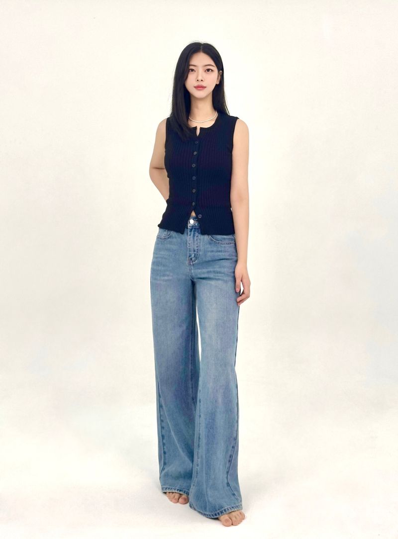 WIDE REGULAR DENIM PANTS code 25002