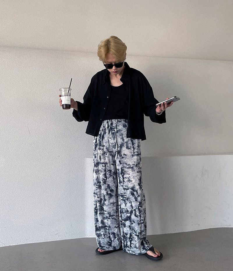 [Made] Printed Pleats Pants (2 colors)