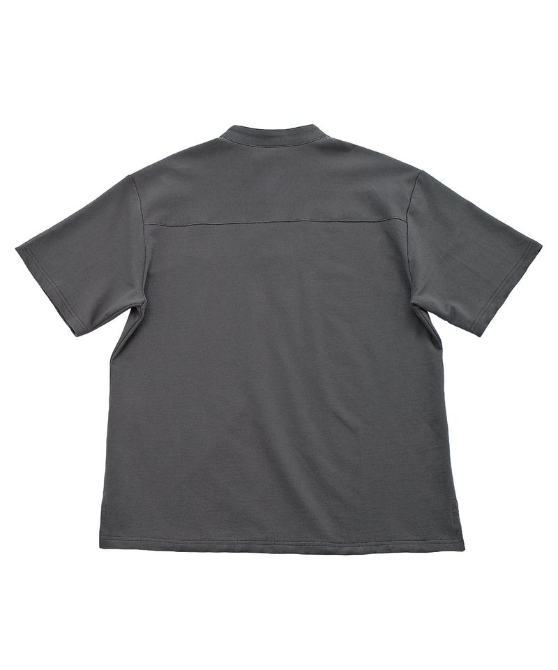 S-C OPEN HENLEY-NECK 1/2 TEE (Charcoal)