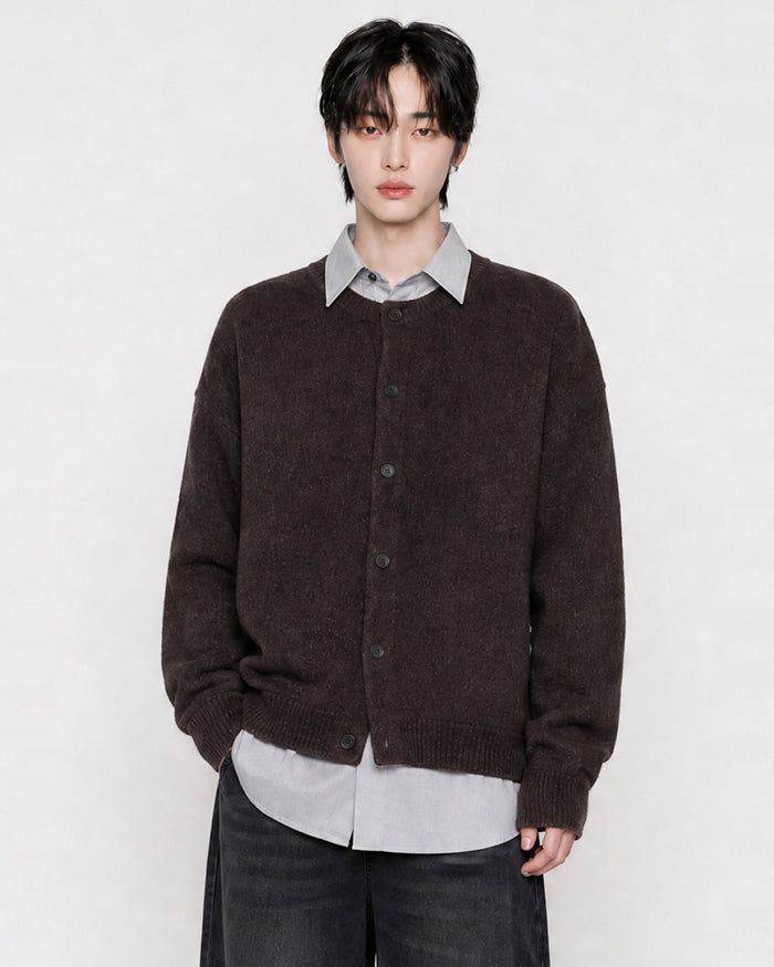(UNISEX) Wool-Blend Knit Cardigan