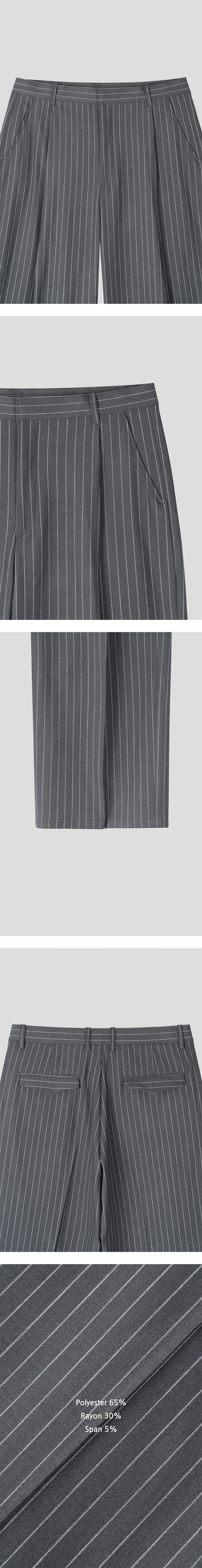 [S/S] Low stripe wide slacks(3color)