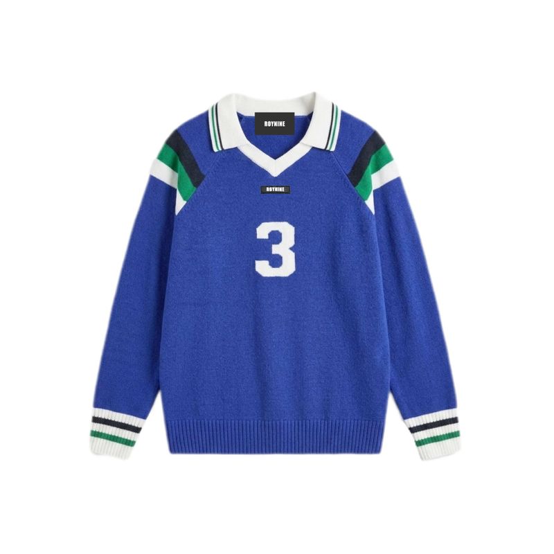 ROYNINE（ロイナイン）の「ブルー カラー Vネック ニット（トップス）」