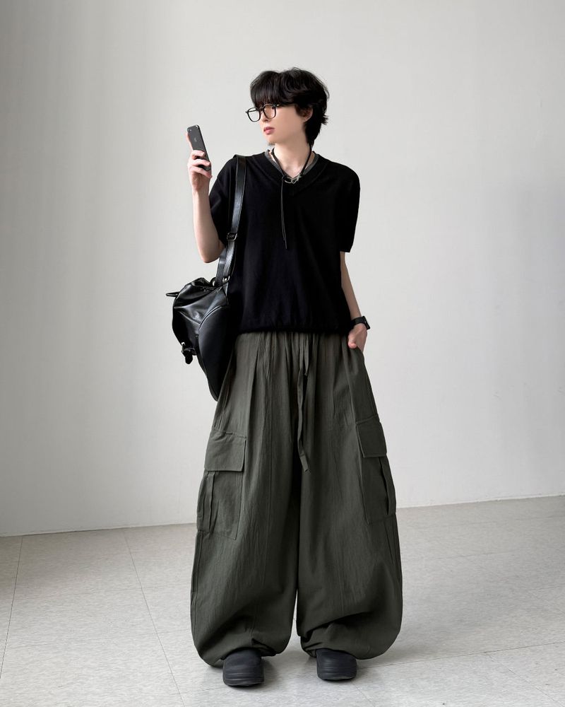 Mary V-neck Half Knit