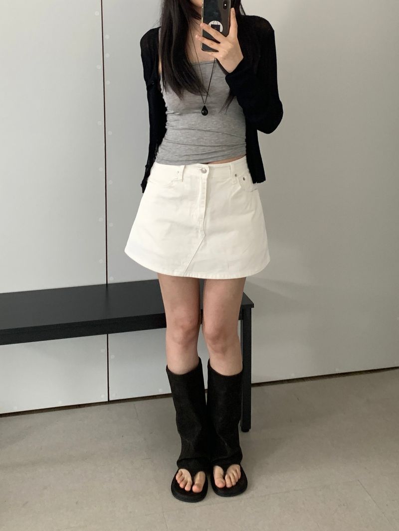 Enzo A-line Mini Skirt