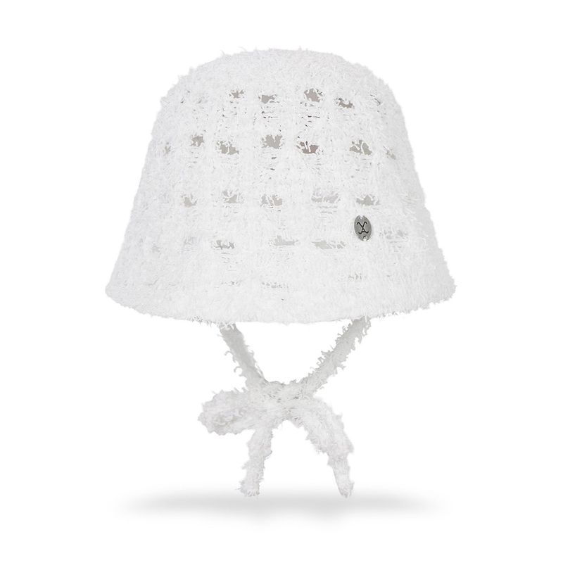 VA カーブオーバル メタル ニット パンチング バケットハット / White