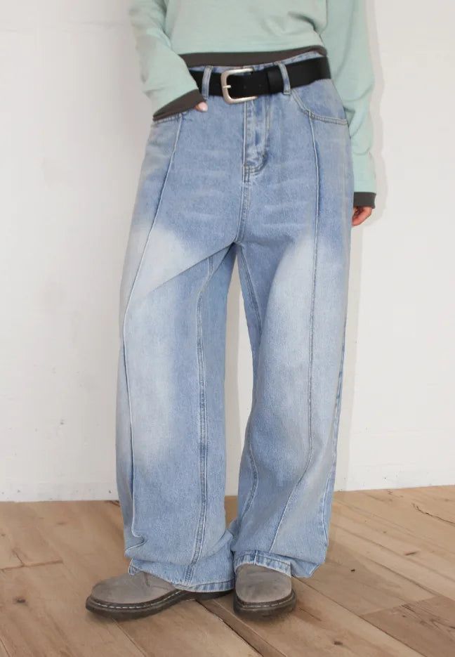 SEAM WASHED WIDE DENIM