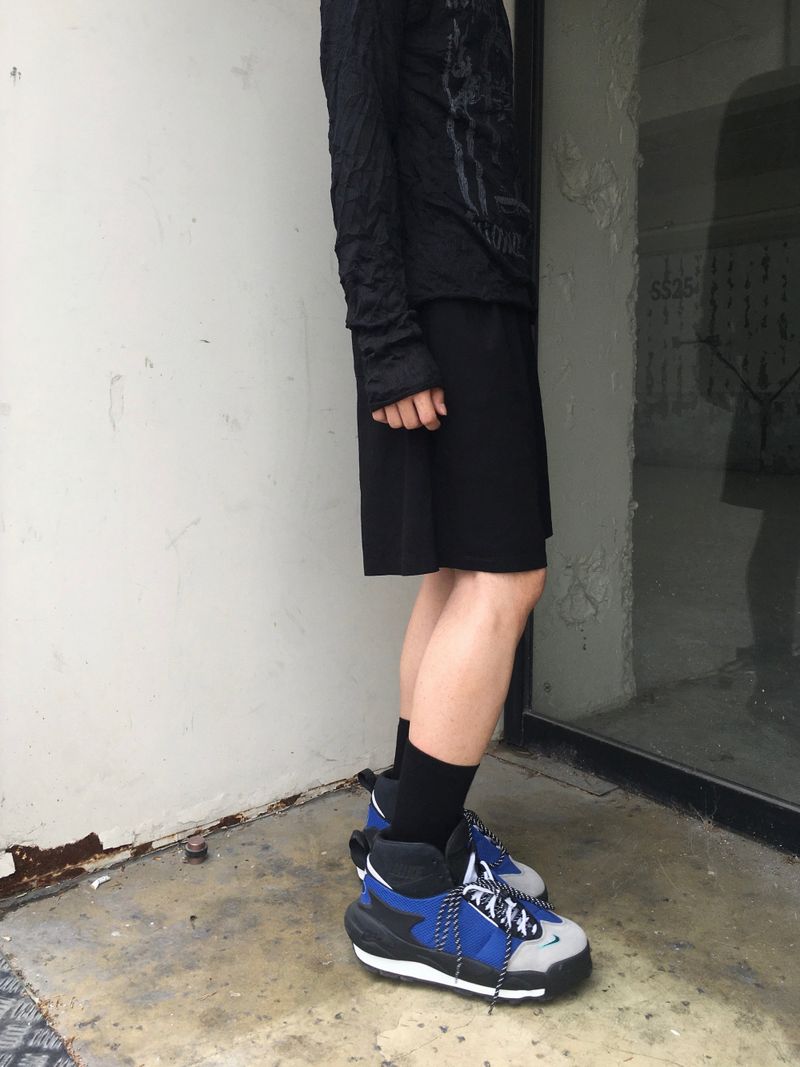 Basic Double-Pintuck Linen Shorts 4C