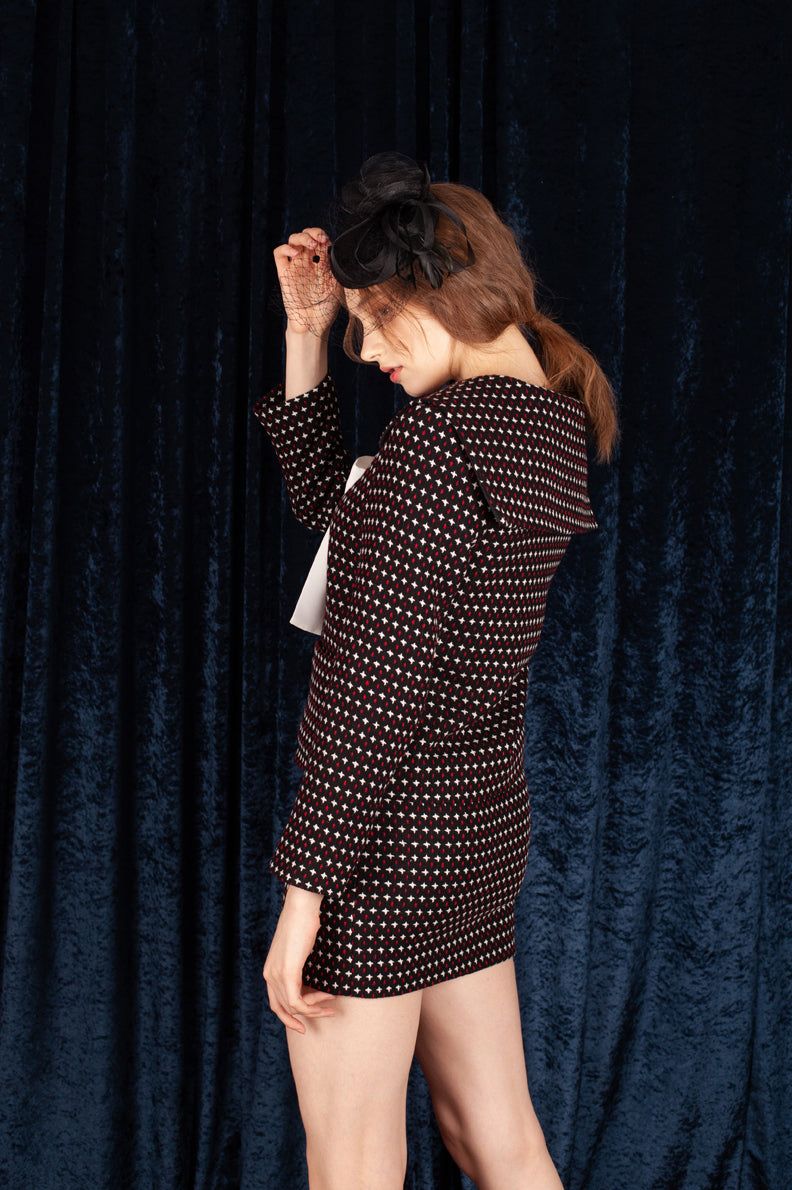 (set) dot sailor jacket & skirt