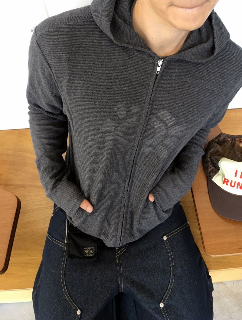 No.1333 mesh hood thin zip-up (3color)