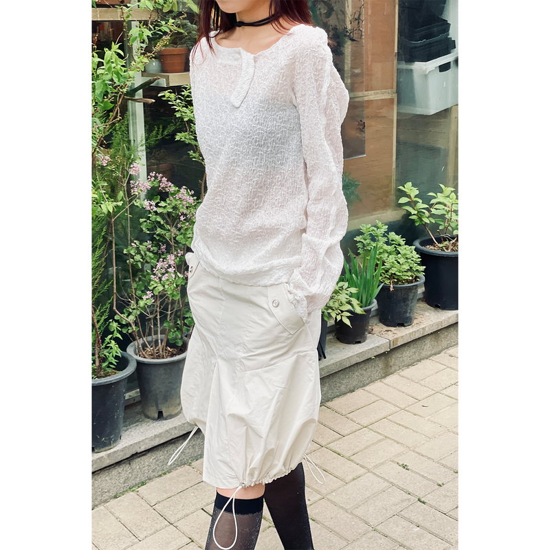 PUMPKIN STRING SKIRT : IVORY