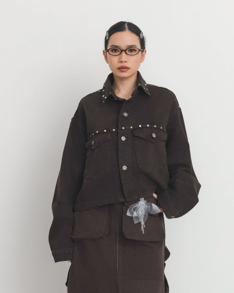Oversized Rivet Denim Jacket
