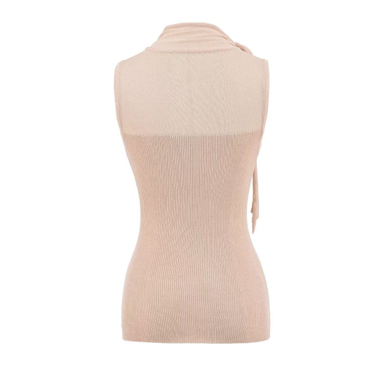 Isolde Ribbon Neck Ribbed Top