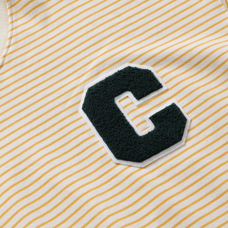 C patch Stripe Sweatshirt / Yellow [Unisex]