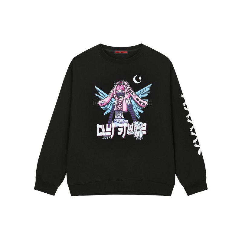 0 6 android sweat shirt - BLACK