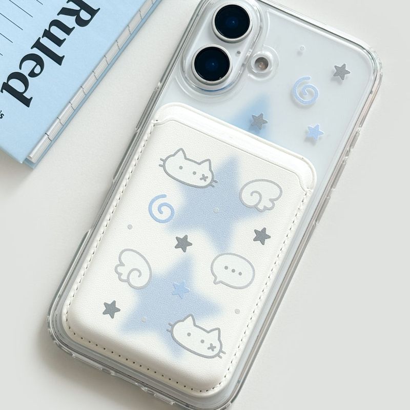 [Macsafe] Angel Cat MagSafe Leather Card Wallet