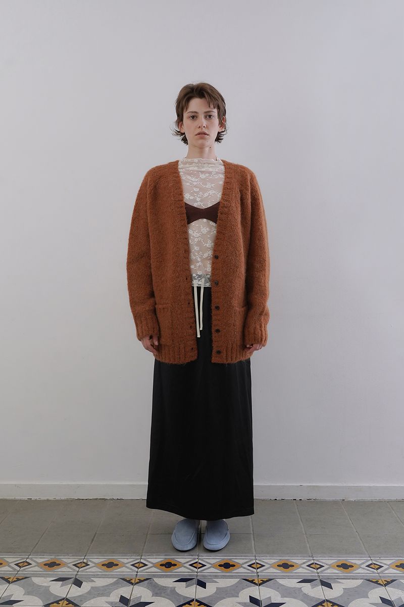 Softy alpaca cardigan_orange