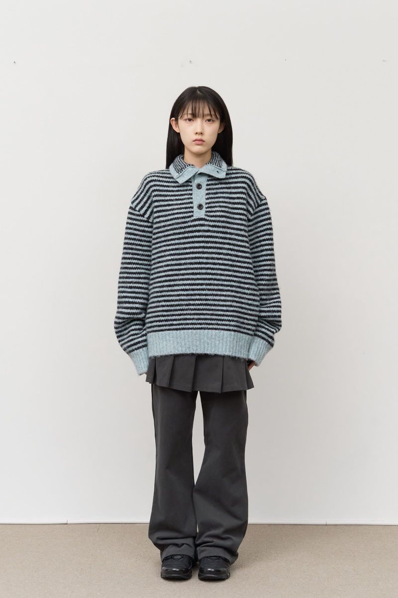Hawk Striped High Neck Knit