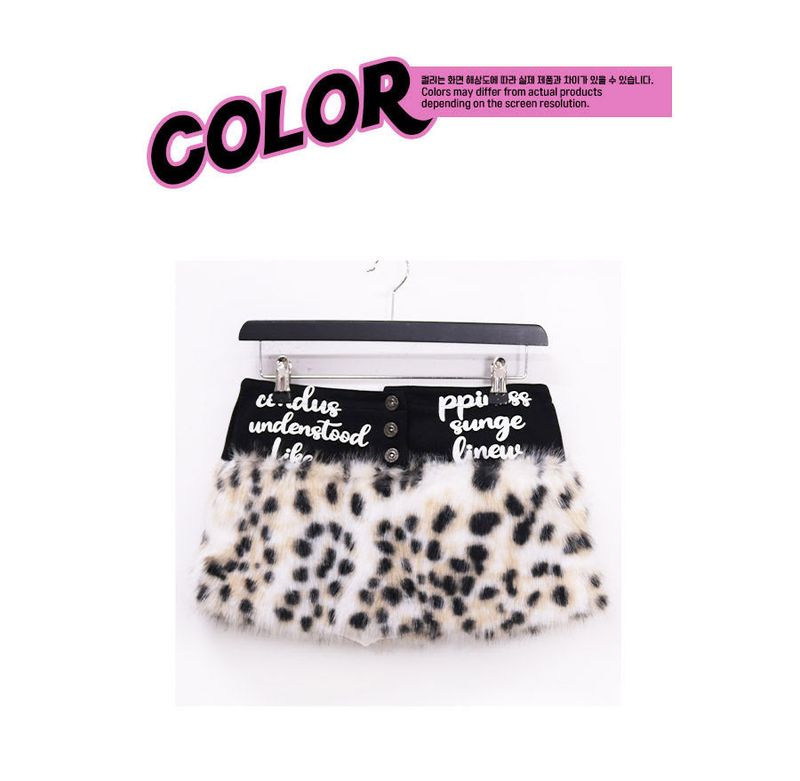 eco fur leopard skirt (속바지)