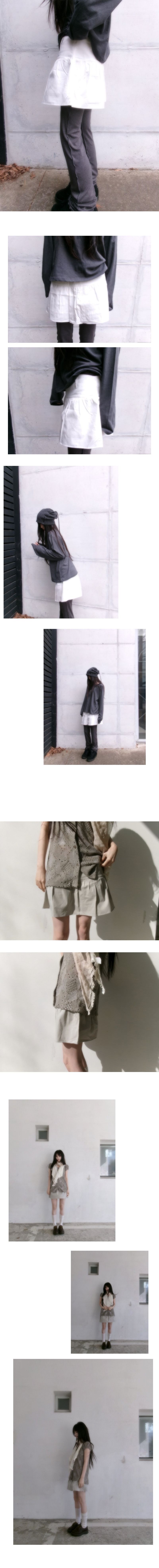 shirring mini skort