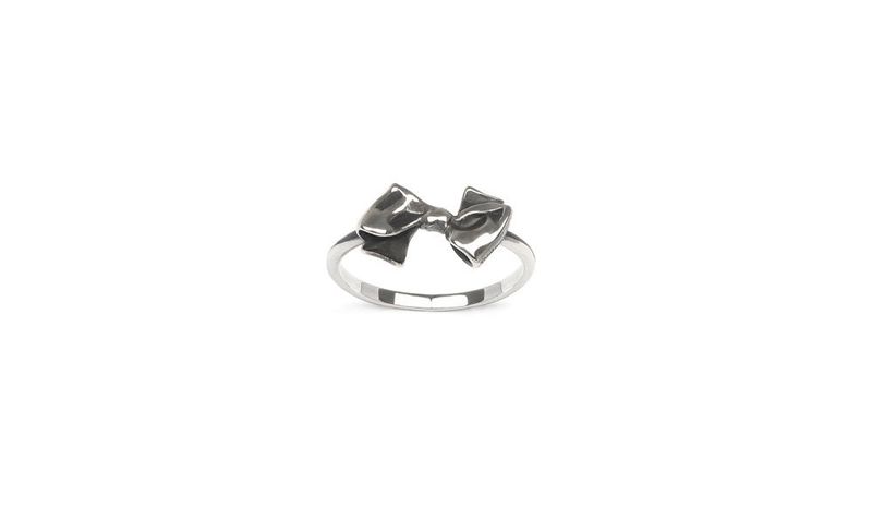 Mini Pleated Ribbon Ring (Antique Silver)