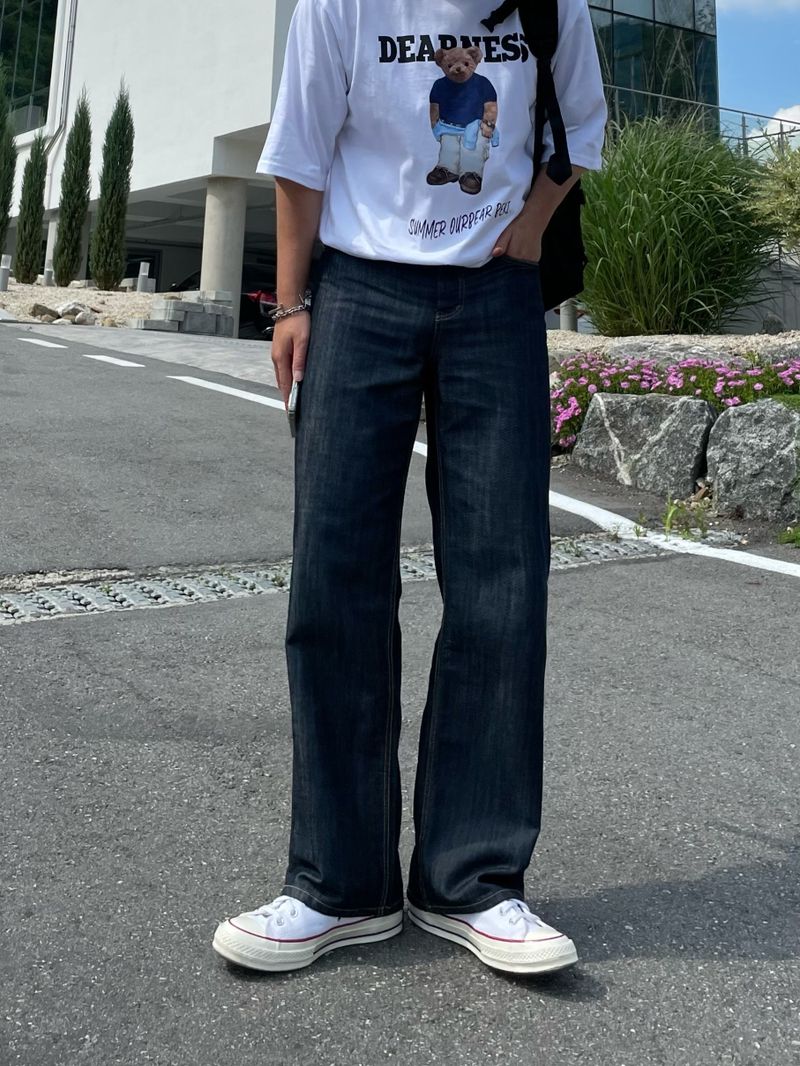 NEVERDOWHY（ネバードゥワイ）の「 (PREMIUM)STEP BIJO DENIM PANTS(ONE COLOR)（Pants）」