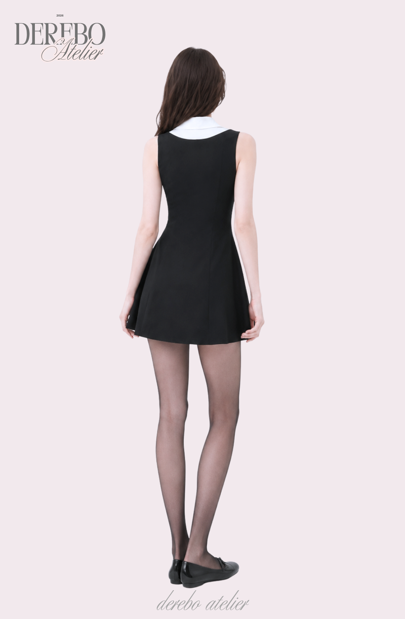 Seri collar sleeveless flare dress