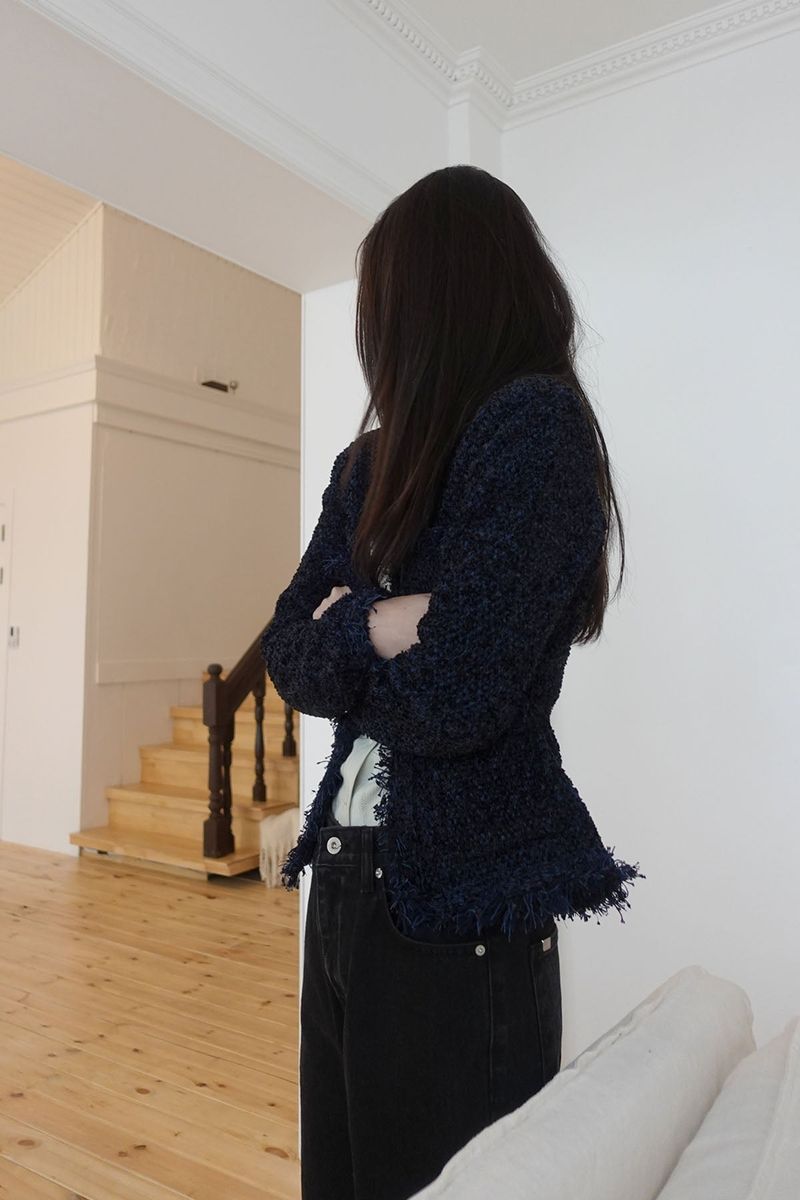 m.o.k（モク）の「Night blue tweed cardigan (jacket)（Jackets/Outerwear）」