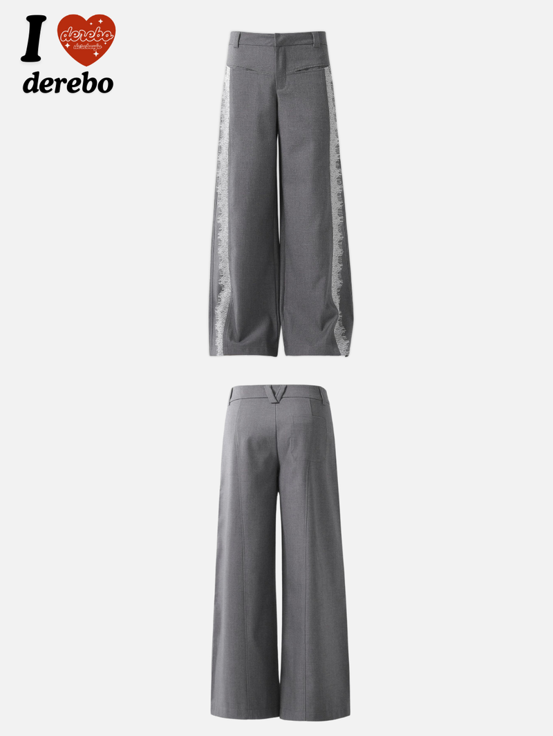 side lace wide slacks