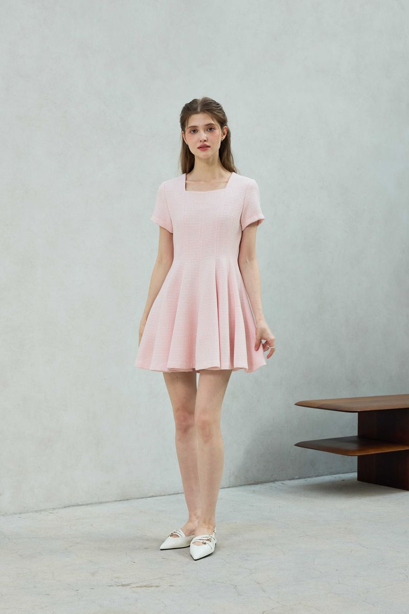 LANI TWEED DRESS / PINK
