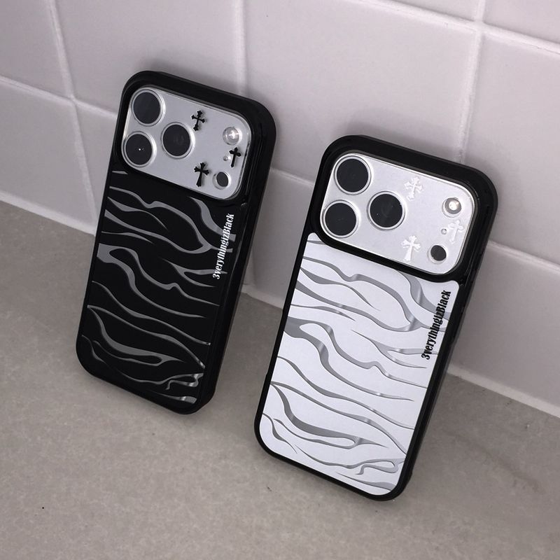 zebra mirror bumper case [black]