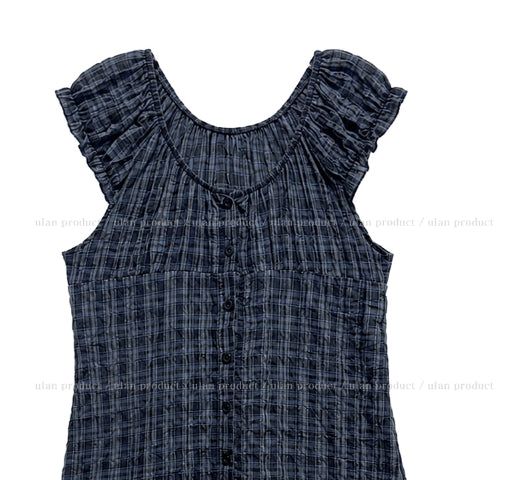 Tifo Shirred Puff Check One Piece