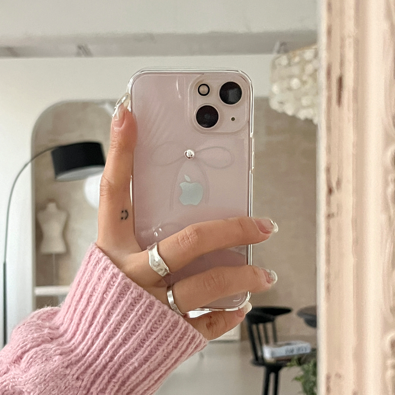 [handmade] silver ribbon jelly hard case