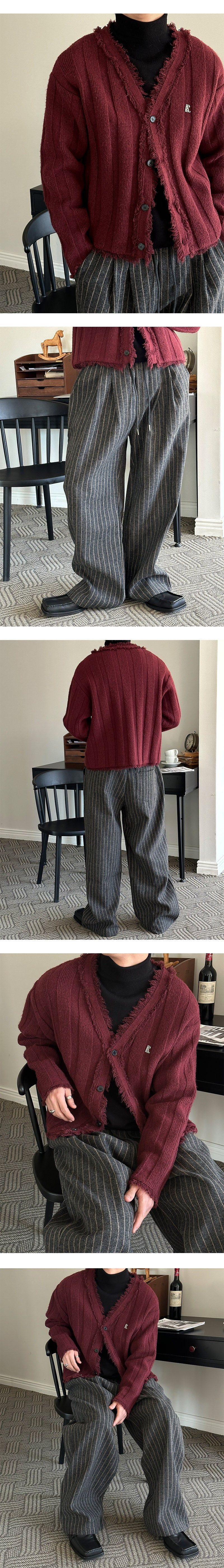[F/W] Wool stripe banding pants