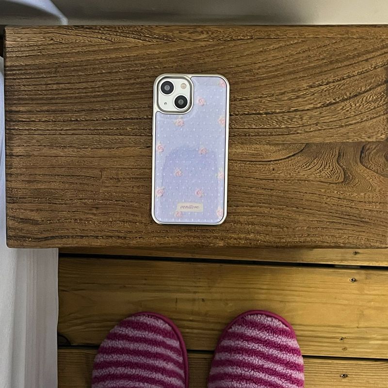 [MADE][Glass Silver Bumper Case] Soft Angora Knit Case