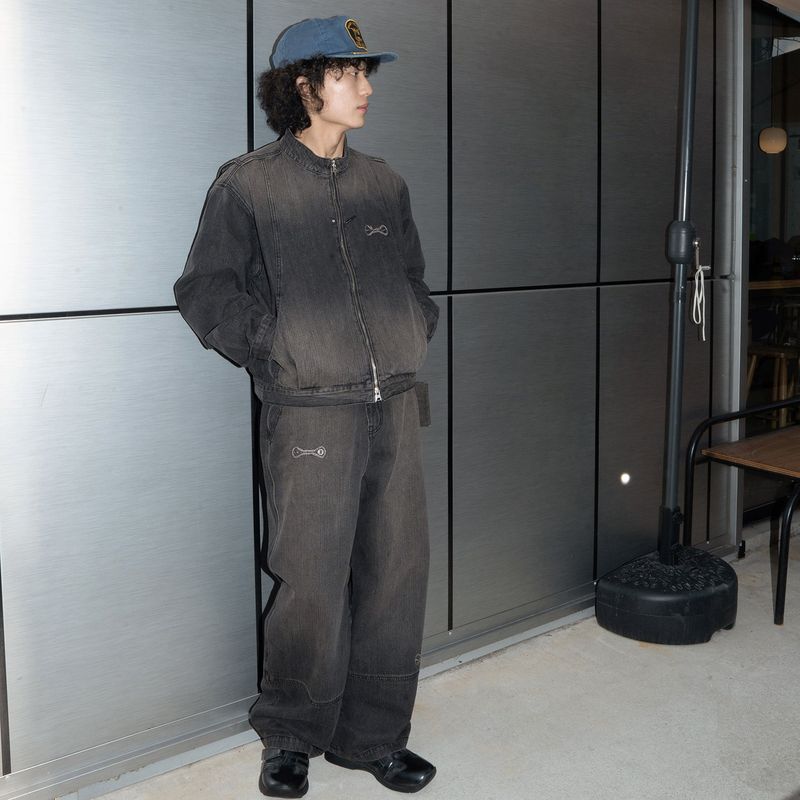 Wallet denim pants / Vintage black