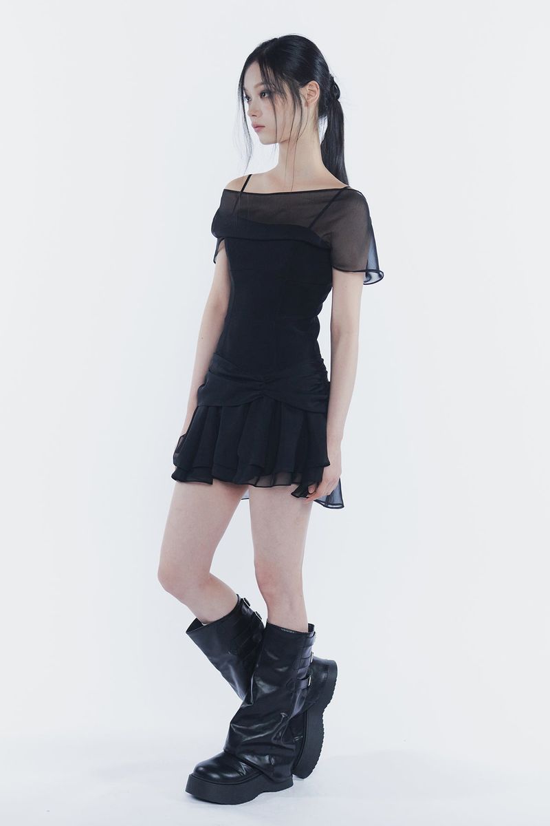 MERRY CHIFFON DRESS black