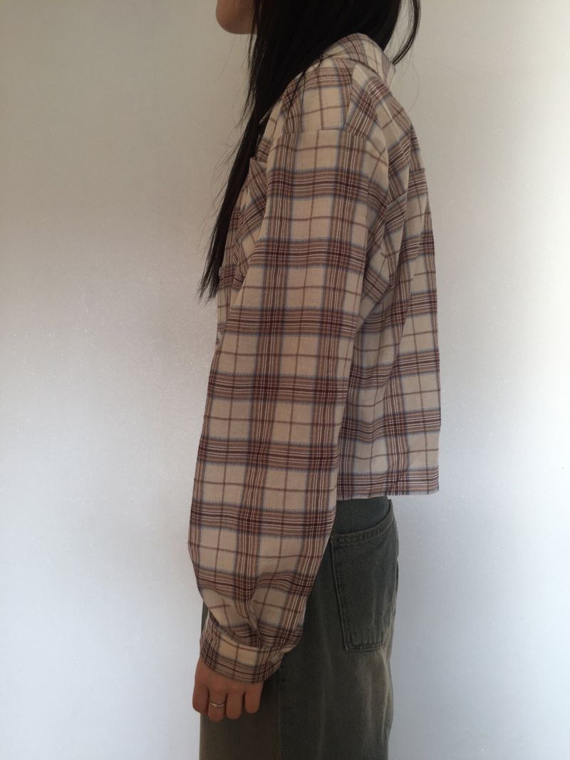 Check crop shirt (2 colors)