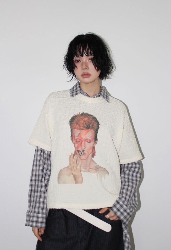 AAKE(アケ)の「POPCORN EMBO HALF TEE(Tops)」