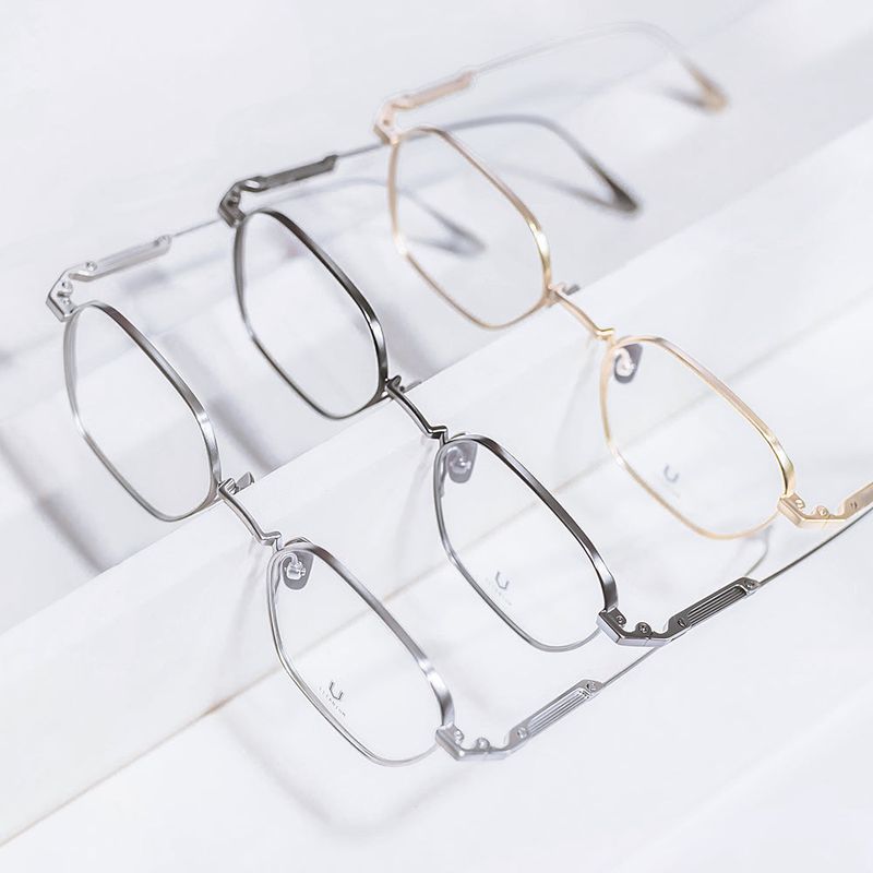 Knouun Square titanium glasses CODE. 102. A Dark Gray