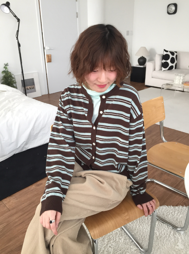 howu（ハウユ）の「ケティルーズ配色ダンガラカーディガン(2c)（トップス）」